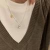 ANENJERY Little Bear Love Heart Letter Necklace For Women Men Clavicle Chain Fashion Jewelry Birthday Gift