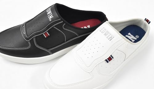 EDWIN Men's Slip-On Sneakers, Clogs, and Sliders, Stylish, Lightweight, Easy to Match, Perfect for Office or Casual Wear, Size 26.5cm, Black, EDW-7060