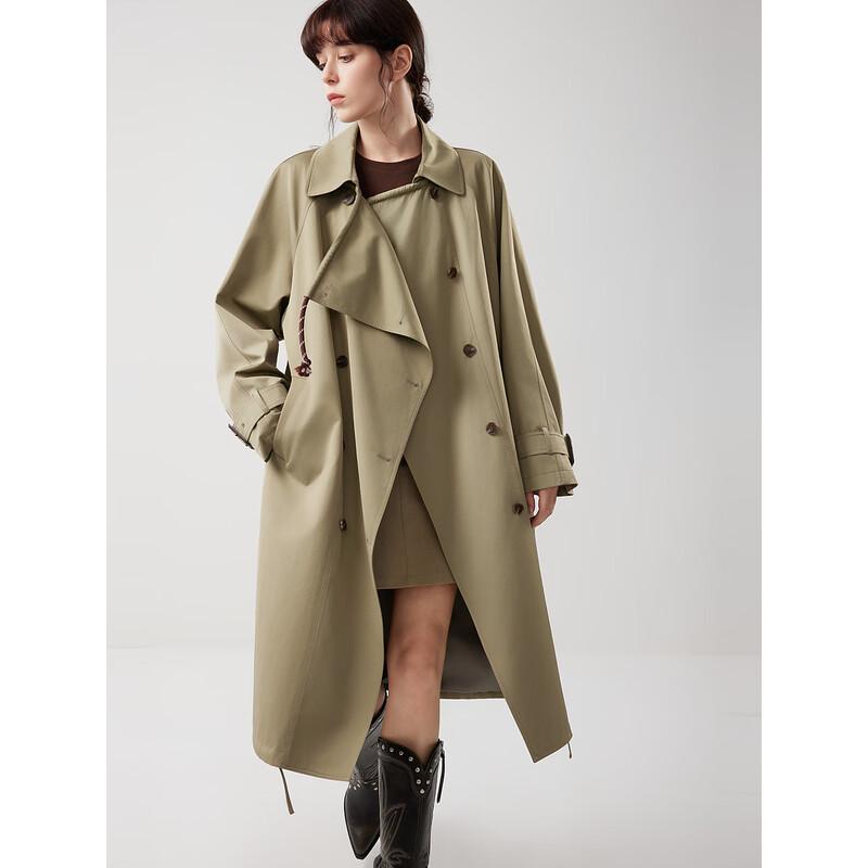 ELLE French Style Long Trench Coat M