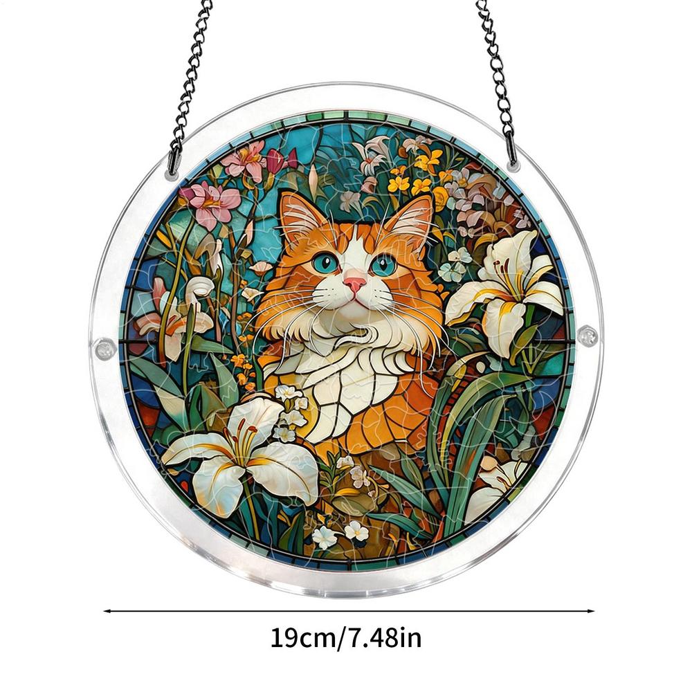 Acrylic Puzzle Suncatcher Acrylic Animal Pattern Pendant 7.48 Inches Window Suncatcher For Home Living Room Window Outdoor Patio