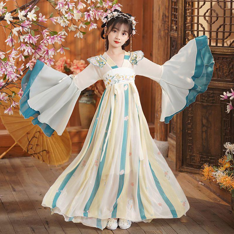 Spring 2025 New Ancient Style Girls Hanfu Tang Suit Dress 110