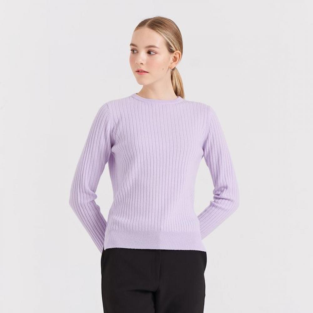 Dal Cashmere Rib Knit Pullover Lavender