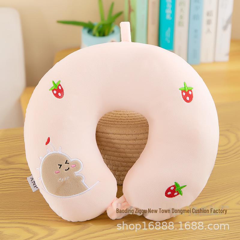 

Подушка для шеи в форме буквы U с мультяшным принтом для офиса, школы, путешествий и вождения - портативная с напечатанным логотипом 30x30cm