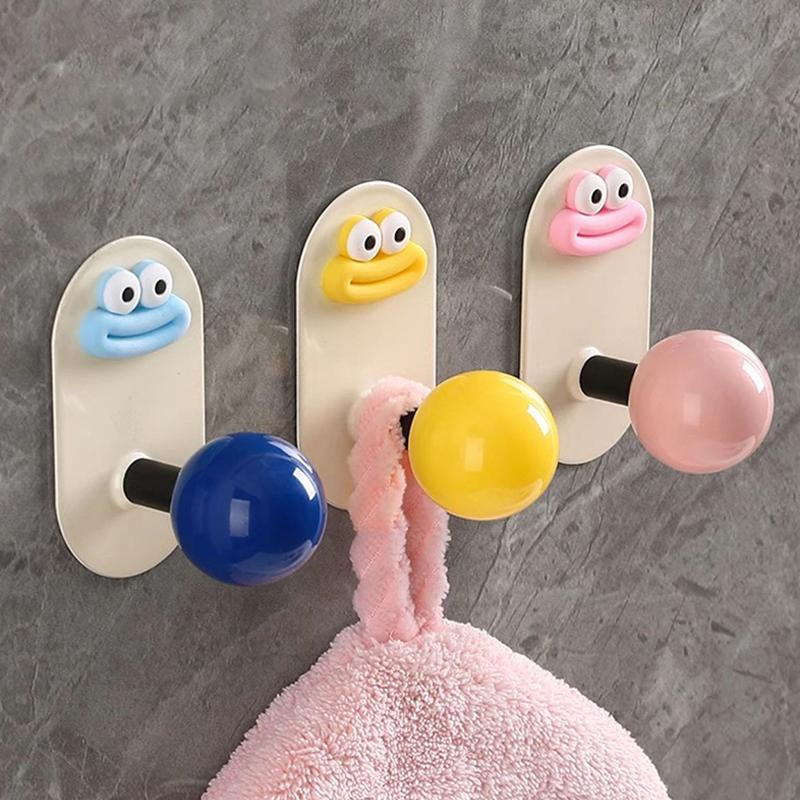 Niedlicher Wandhaken Bunter Ball Wurstmaul Kreativer Lustiger Klebehaken Stanzfrei Mehrzweck Montiert Aufbewahrung Handtuch