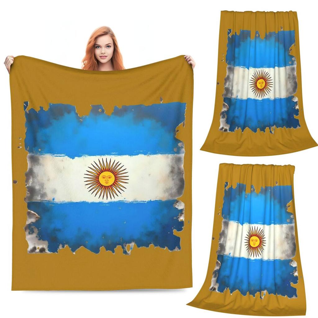 Argentina Argentinian National Flag Blankets Soft Warm Flannel Throw Blanket Bedspread for Bed Living room Picnic Travel Couch
