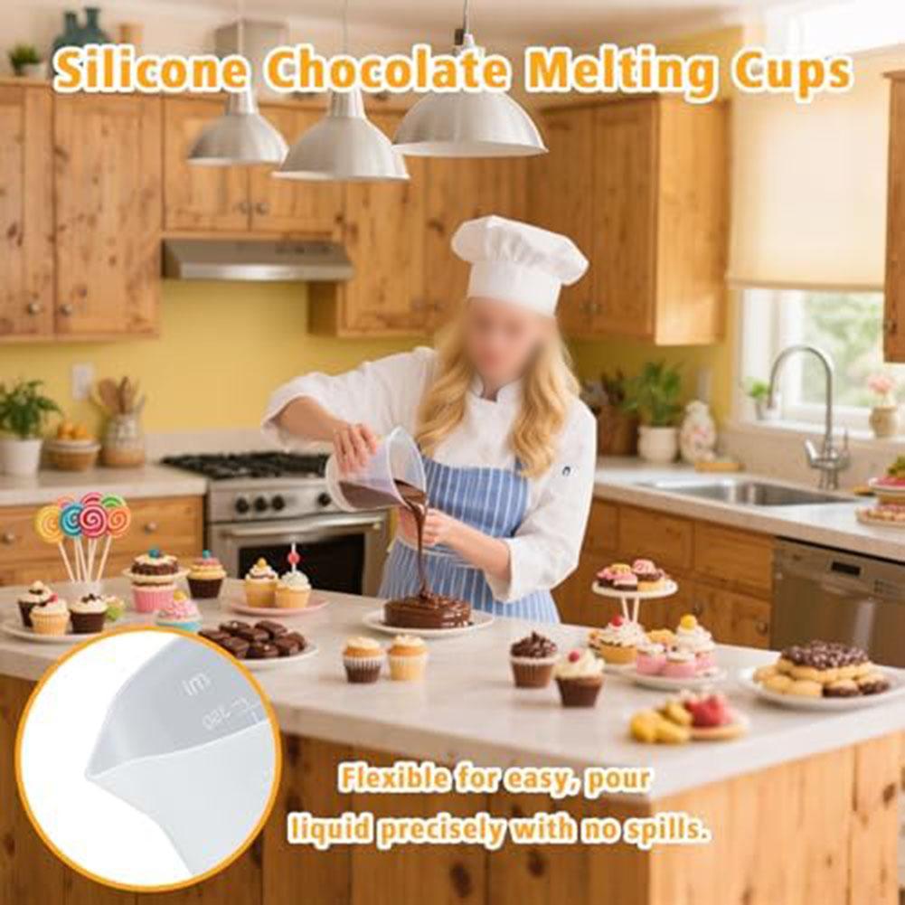 1 Set Silicone Melting Cups Set 15x8x6cm Versatile Melting Cups: Perfect For Chocolate, Easy Pouring For Cooking Bakeware Tools