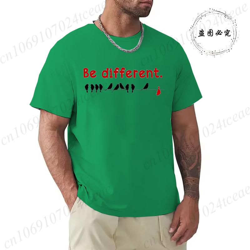 Mens TShirts Clothing Letter Bird Graphic TShirts Round Neck Short Sleeve Casual TShirt Fashion Summer Tshirt Short Sleeve