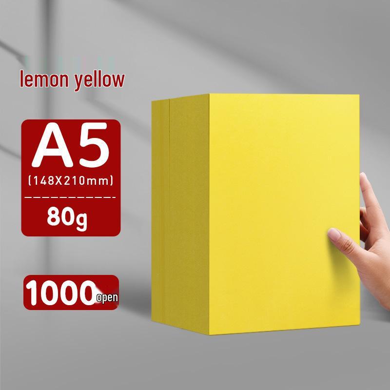 Lemon Yellow A4/A3 Thickened 80g Printing and Copy Paper, 500 Sheets - Supermarket Promotion