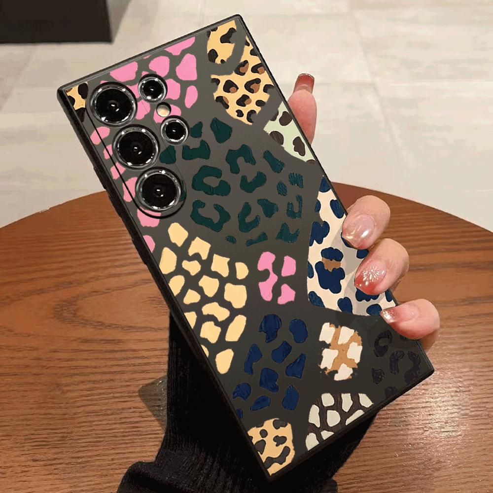 Leopard Print Pattern Case for Samsung Galaxy S25 S24 Ultra S23 S22 S21 S20 FE Plus Soft TPU Slim Fit Shockproof Cover