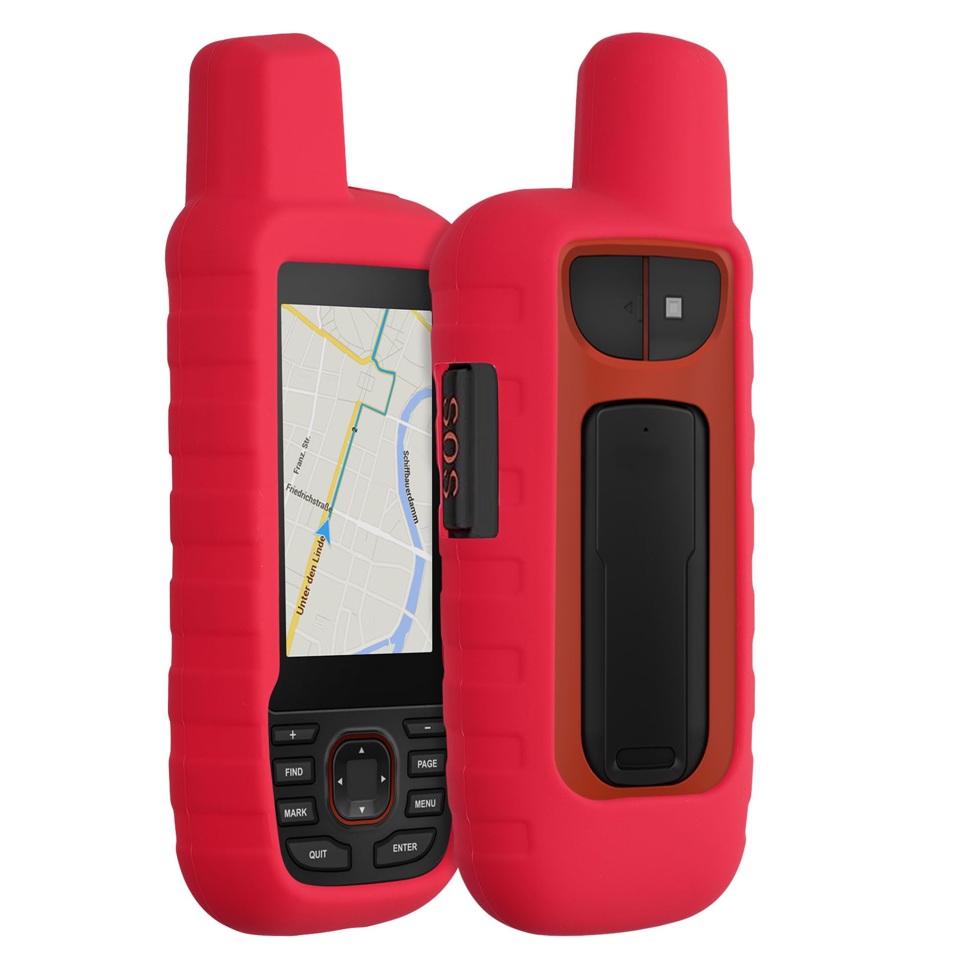 

kwmobile Compatible: Garmin GPSMAP 66i Case - GPS Navigation Silicone Protective Case Red
