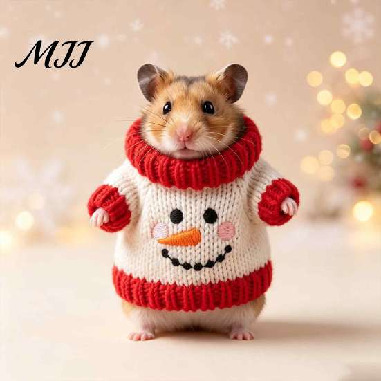 Small Pet Winter Sweater Christmas Hamster Sweater, Soft Knitted Cute Holiday Outfit, Cozy Breathable Accessories Turtleneck Festive Clothes