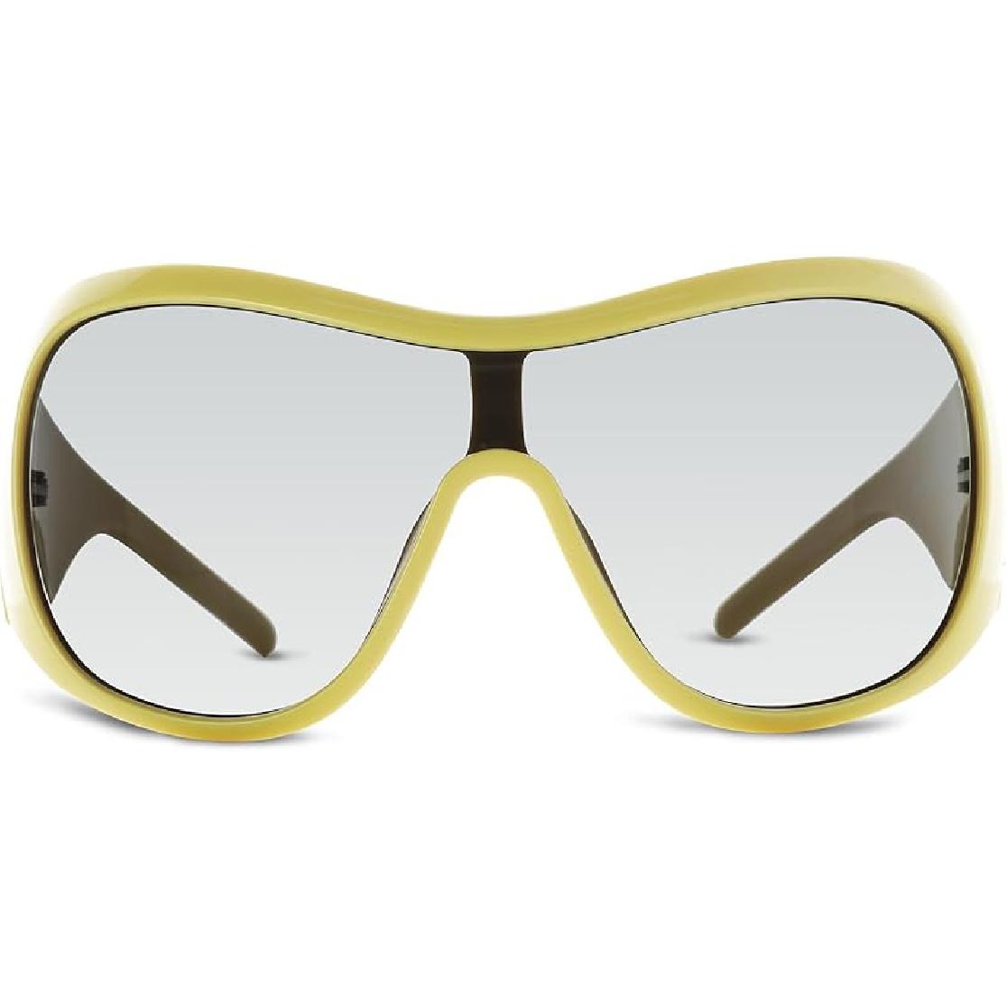 YOGFIT Trendy Oversized Sunglasses for Women Men Y2K Wrap Around Fashion Sunglasses Grey жёлтый