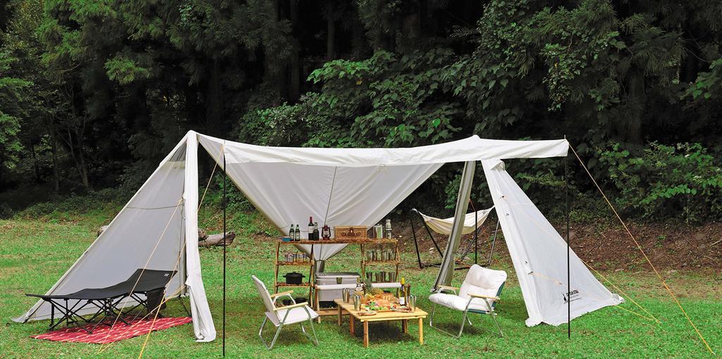 CAPTAIN STAG Zelt Plane Camp Basis für 4 bis 5 Personen 680 x 380 x H220 Verarbeitung Tragetasche inklusive CS Classics [Größe cm] UV/PU UA-39