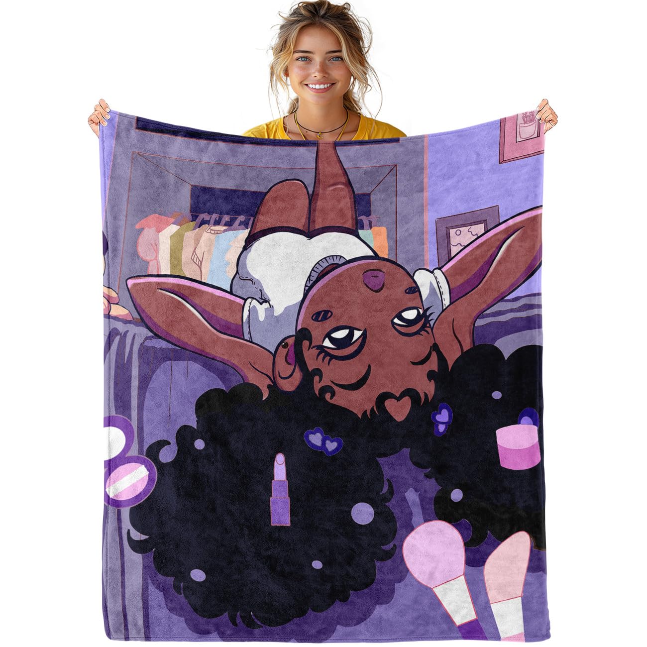 Kids Throw Blanket, African Girls Throw Blanket for Kids Pink Girls Blanket for Bed Chair Sofa, 40 x 50 130x150cm