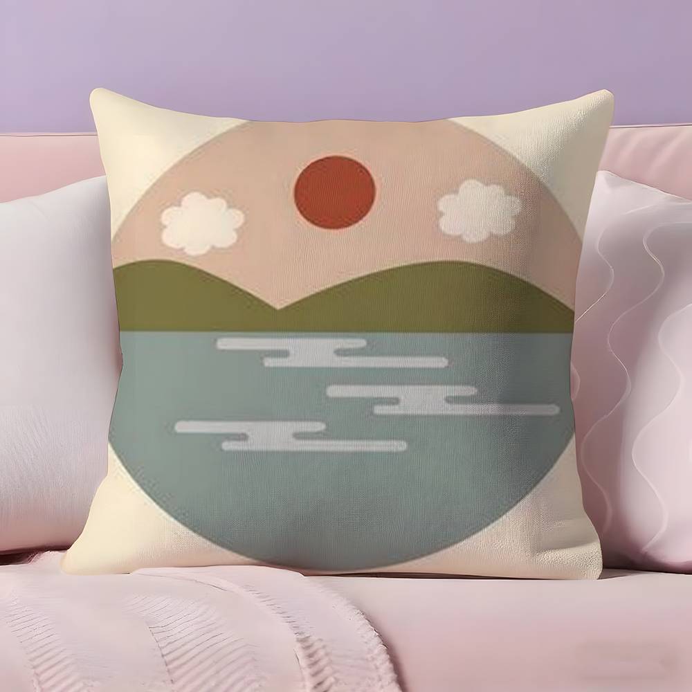 Classic Sunrise Cartoon Pillow Case  Ultra Soft Skin Friendly Fabric Cloud Like Comfort & Concealed Zipper