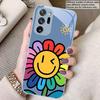 Cartoon-Blumen Lila Für Samsung A 01 02 03 Core 04 05 06 10 12 13 A14 5G 15 16 M 02 12 Note 8 9 10 20 Glas Ultra Handyhülle