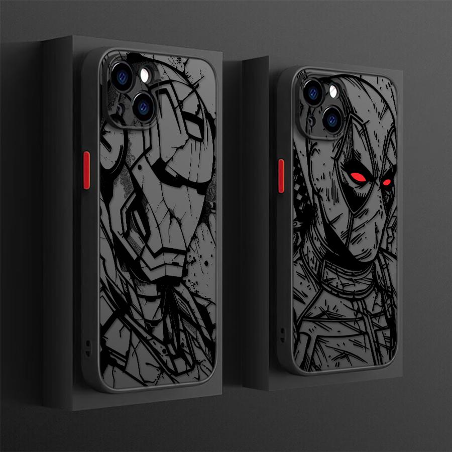 Marvel Deadpool Ironman Case for iPhone 17 Pro Max 14 XS XR 11 15 12 7 8 SE 16 Plus Air 13 Mini 17e Back Phone Cover