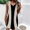 Plus Size V Neck Sleeveless Idyllic Bamboo Forest Scenery Print For Rural Leisure Holiday
