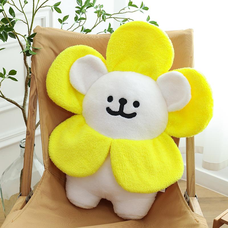 

Sunflower lines puppy doll plush toy big doll throw pillow birthday gift 30cm