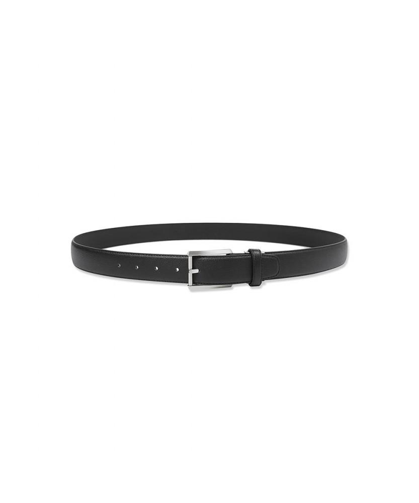 Benobelo Derby Embossed Cowhide Rhodium Satin Long Tab Belt Black_Bmg1Acb1291K1