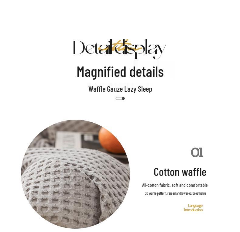 Pure Cotton Waffle Texture Blanket - Versatile Coverlet for Nap, Air Conditioning, or Summer Use