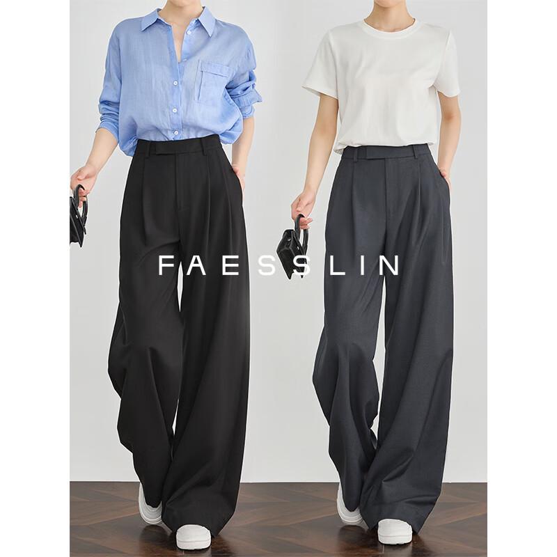 

FAESSLIN Women s High-Waisted Drape Wide-Leg Trousers XL