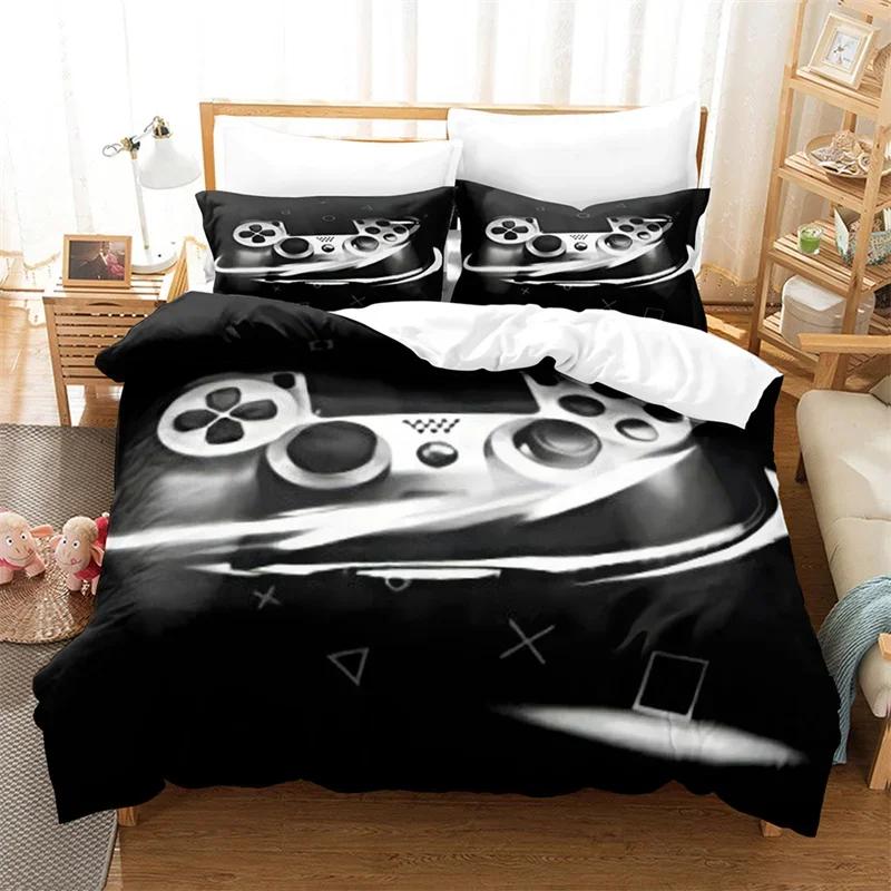 Gamepad Duvet Cover Gamer Bedding Set Twin Full For Teens Boys Playroom Decor Microfiber Video Games Controller Comforter Cover