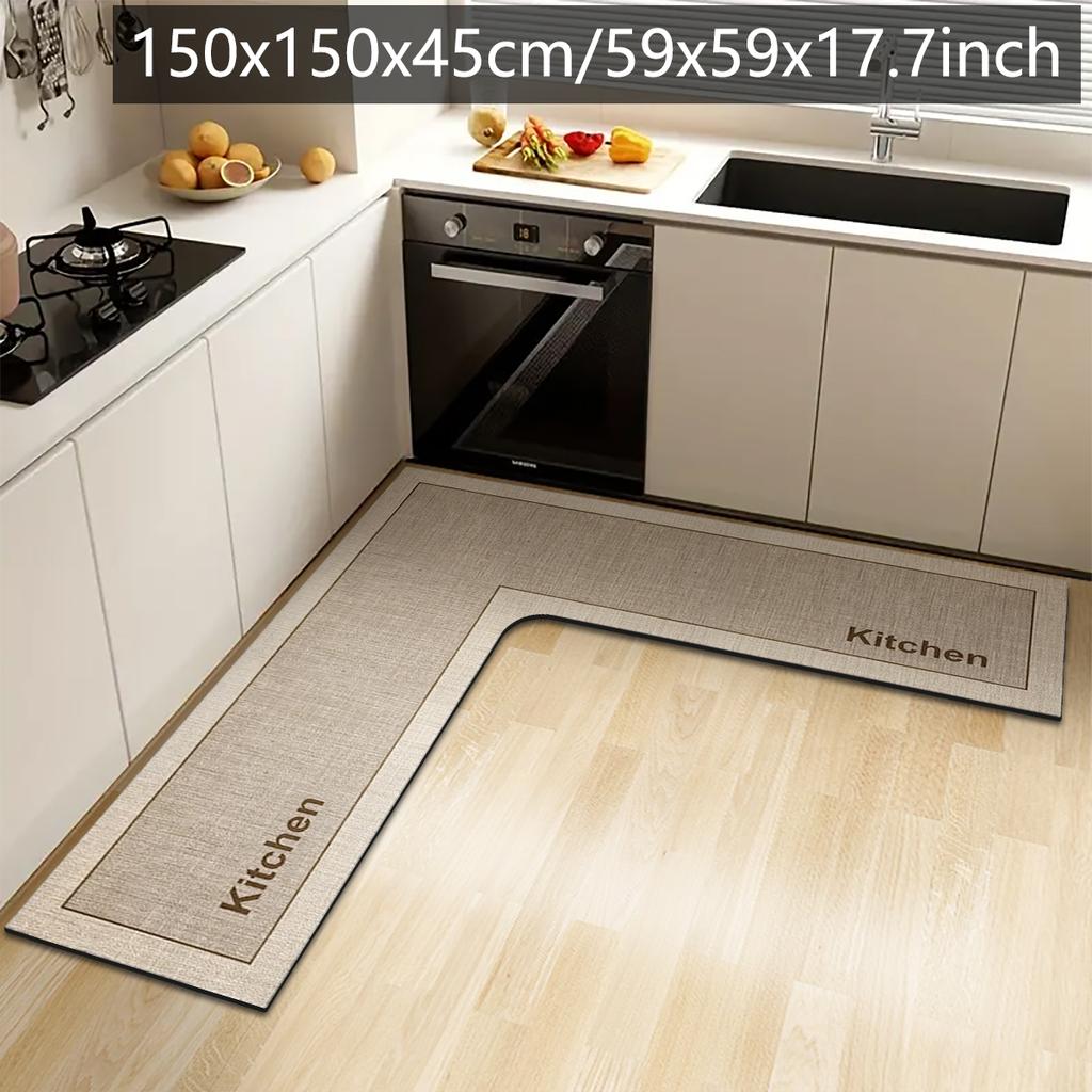 Einfache Küchen-Anti-Rutsch-Bodenmatte L-förmige Eckmatte Badezimmer saugfähige Fußmatte Kieselgur bedruckte Matte Fußmatte