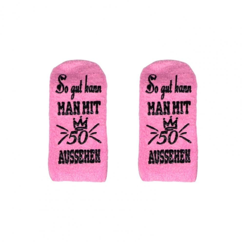 1 Pair Women Winter Socks Letter Print Mid-tube Thick Coral Fleece Keep Warm Floor Socks Anti-slip Knitted Daily Wear Sport Sock