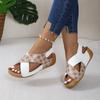 Fashion Summer Fashion Paragraph Mix Color Wedge Sandals for Women Comfortable Non Slip Beach Shoes Woman Leather Platform Sandalias
