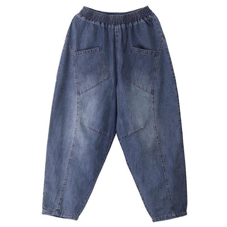 New Korean Summer Womens Loose Thin Jeans Slim Looking Ladies Pants Clothing