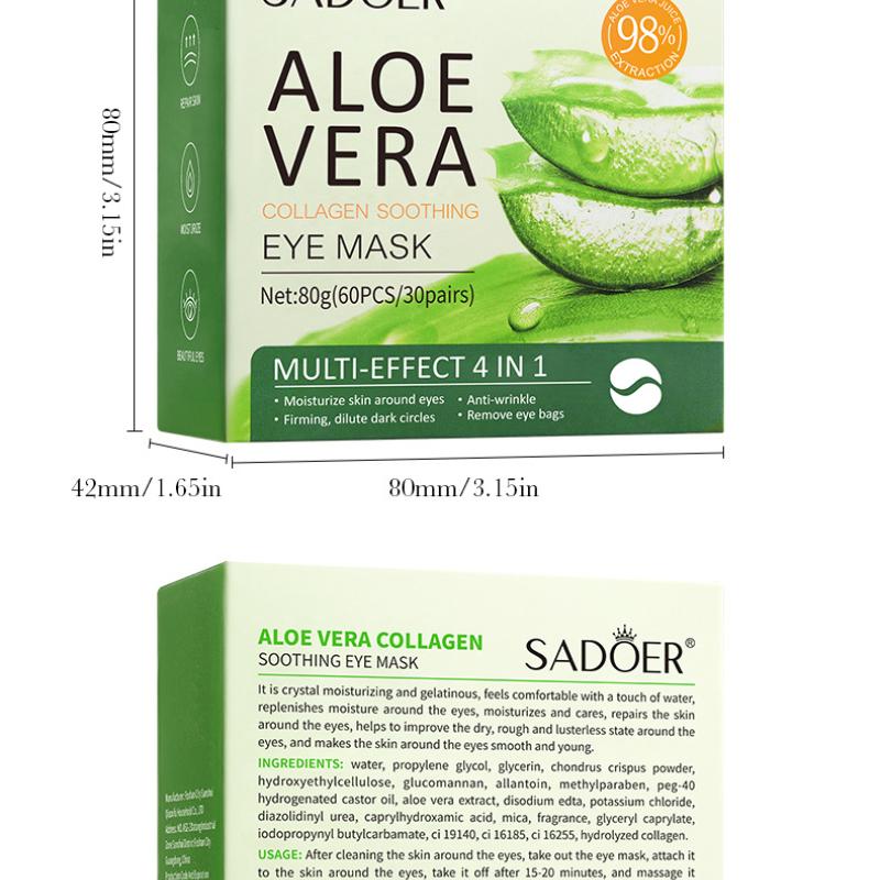 Aloe Vera Eye Mask SADOER Collagen Improves Dark Circles Eye Pattern Eye Bags