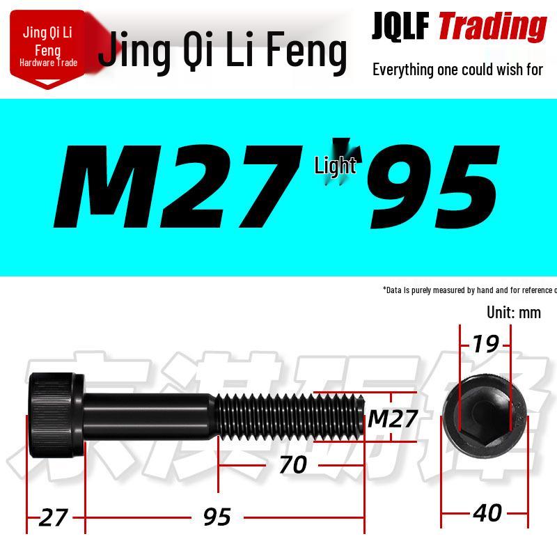 M20-M27 High Strength Blackened Hex Socket Head Cap Screw with Knurled Cylindrical Half Thread
