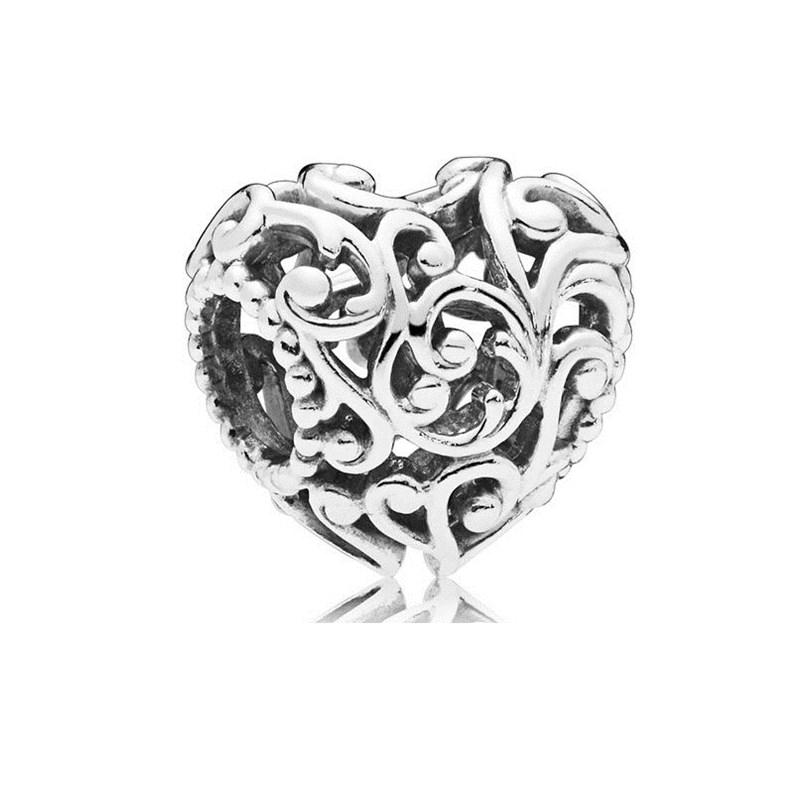 Diy Women Jewelry Gifts Sparkling Hearts Series Charms Leveled Hearts Openwork Mom&Heart Beads Fit Original Bracelet Accessories