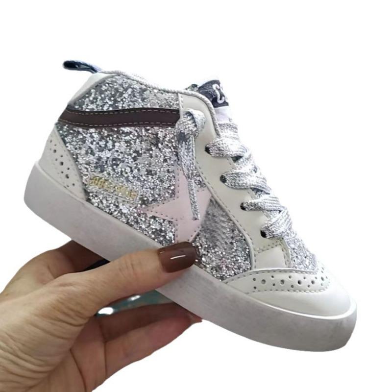 Retro Autumn New Design Sense Children's Star Board Shoes Leather Sequins Children's Casual Shoes