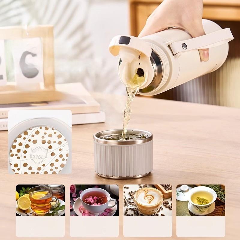 GIANXI 820ML Edelstahl Thermoflasche Minimalistischer Stil Tragbare Kalt-Warm-Wasserflasche Hohe Kapazität Vakuumflaschen