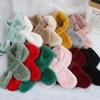 2025 Solid Color Children's Scarf: Autumn/Winter Warm Women's Imitation Rabbit Hair Thickened Baby Neck Warmer
