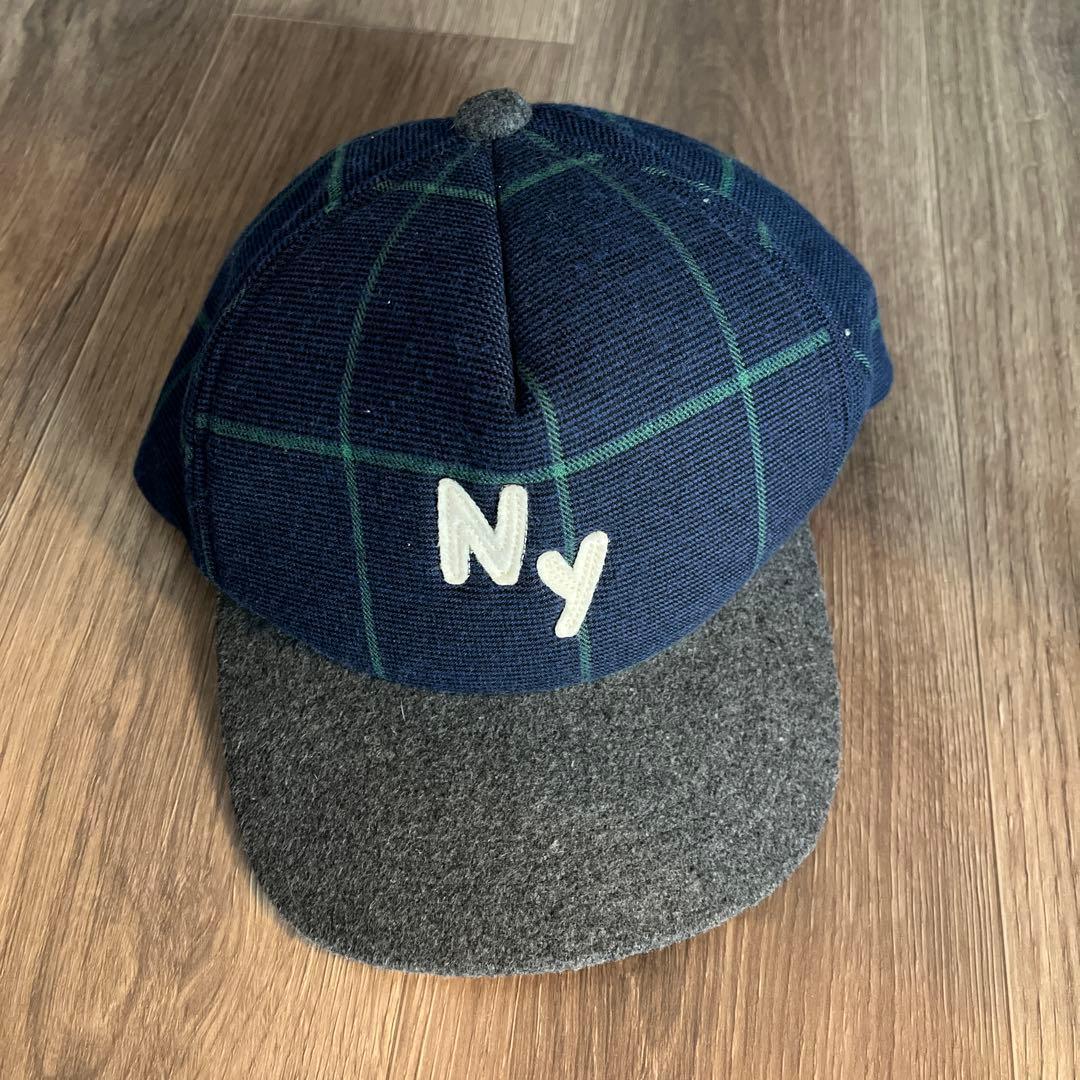 Used BEAMS Baseball Cap NY Logo Plaid Pattern