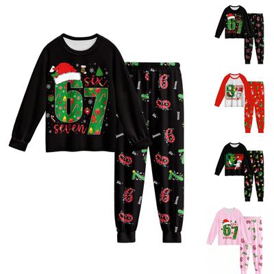 67 Kinder-Mode-Set: Rundhals Langarmshirt und Hose