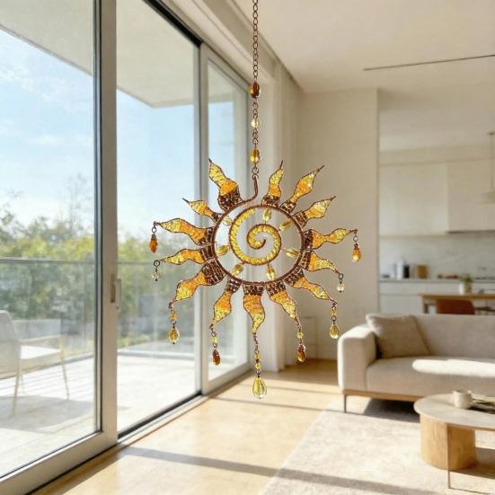 Cattura Sole Suncatcher Boho Ornamento da Appendere alla Finestra Acrilico Effetto Vetro Colorato Arte Cattura Sole per Interni Esterni Decorazioni Casa Giardino