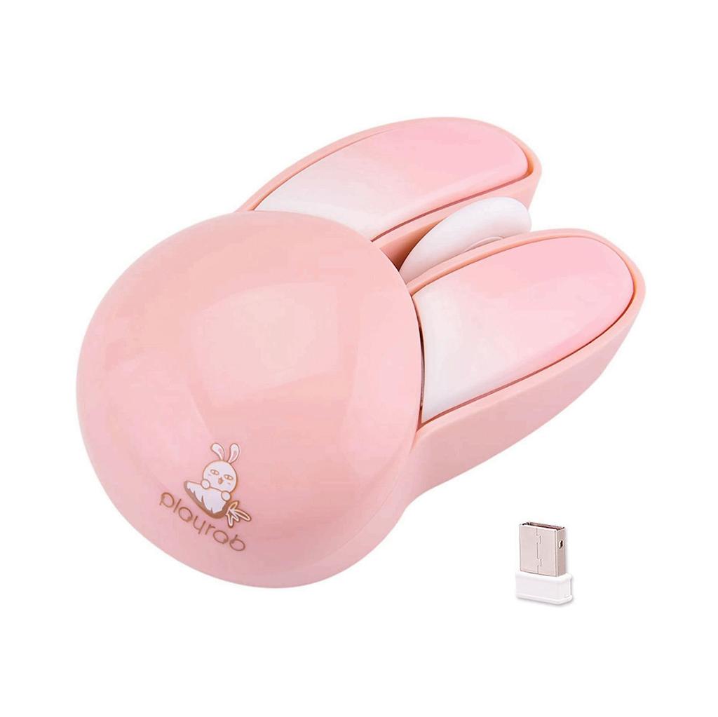 2.4Ghz USB Wireless Mouse with Cute Rabbit Design, Quiet, Wireless, Compact, Optical Gaming Mouse, Energy-Saving, Stylish, Colorful Design for Women
