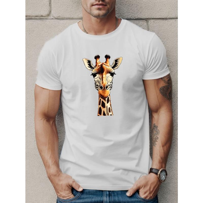 European Sizes Giraffe 2 Men's Short Sleeve T-shirt Summer T-shirt Top