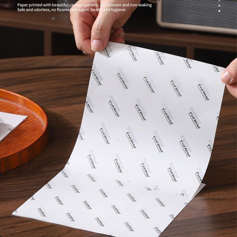 Frittiertes Hähnchen Pommes Öl-Abtrennblech Papier Burger Brot Öl-absorbierendes Papier Sandwich-Verpackungspapiere Backbleche Kuchen Bento-Boxen Polsterpapier