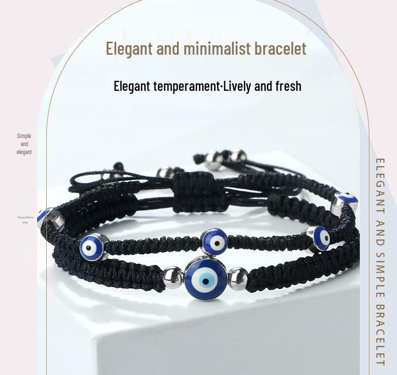 European & American Fashion Demon Eye Alloy Bracelet - Handmade Simple Edge-Wrapped Set
