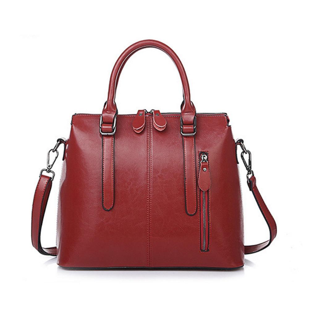 Style Leather Women's Bag Women's Hand Crossbody One Shoulder Oil Wax Cowhide Bag