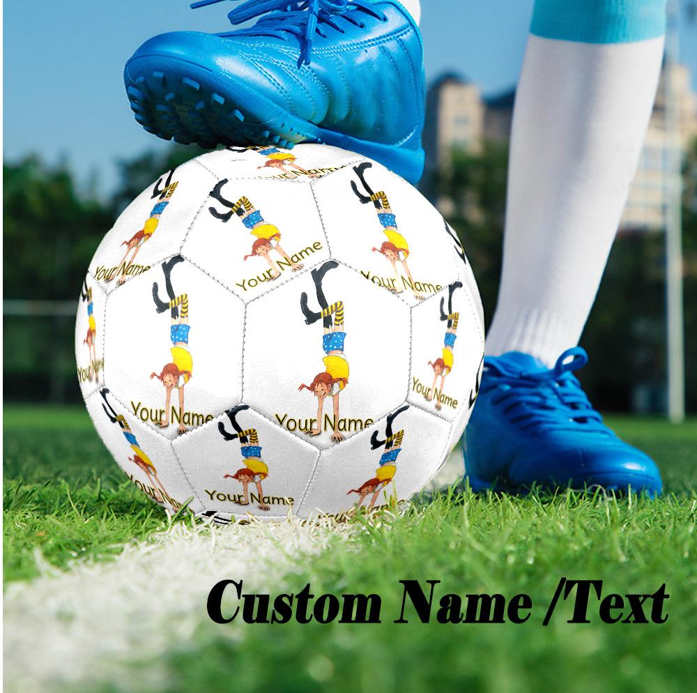 Custom Text Size 5 Soccer Ball, Standard Match Football For OutdoorPippi Longstocking