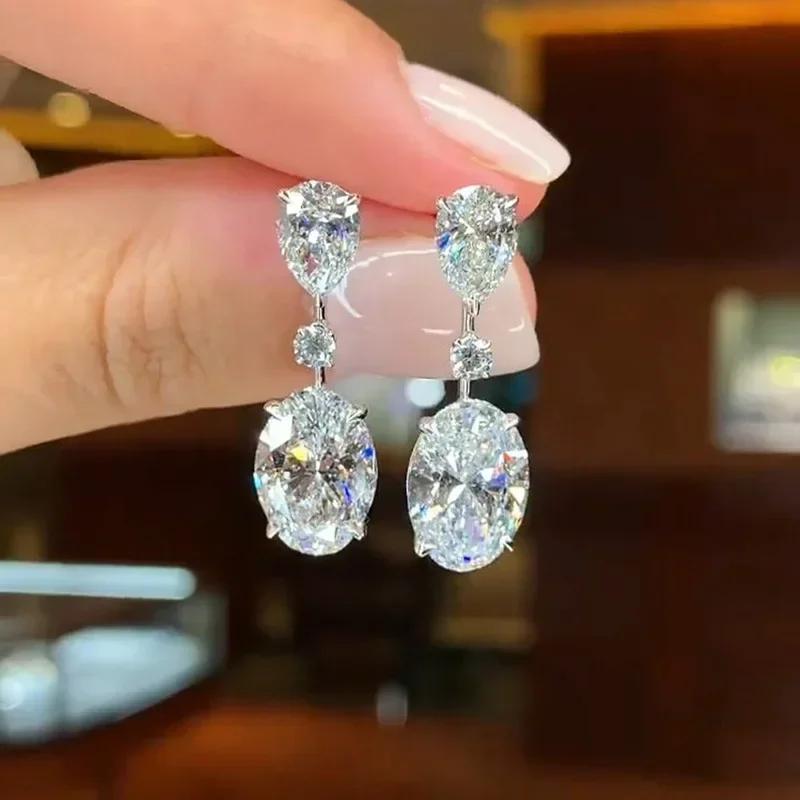 Luxury, High-End, Gorgeous Party, Water Droplet Zircon Earrings, Bride'S Wedding, Eternal And Dazzling Jewelry, Headwear
