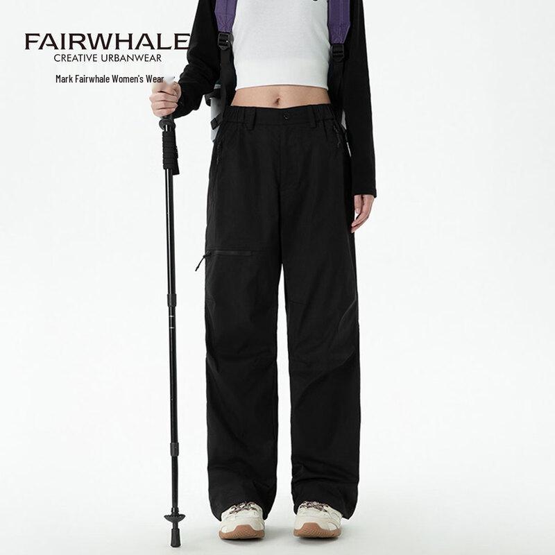 Mark Fairwhale Women s 2025 New Collection High-Waist Techwear Cargo Wide-Leg Pants 2XL