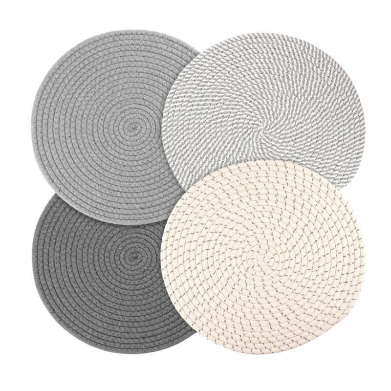 Handwoven Cotton Heat-Resistant Coaster - Japanese Round Table Mat