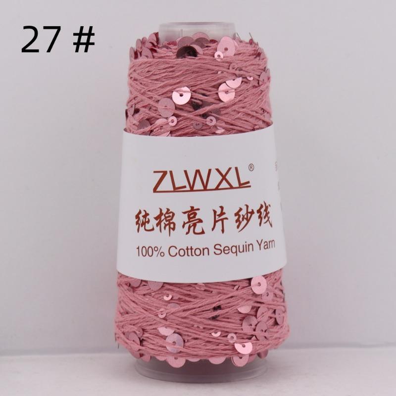 1000g /3200M 100% Cotton Yarn 6mm+3mm Special Sequin Yarn DIY Knitted Garment Accessories Rag Doll Knitting Yarn